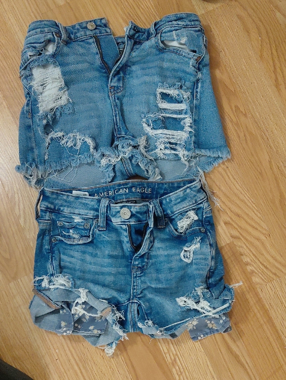 American Eagle Outfitters Distressed Blue Denim Cutoff Shorts